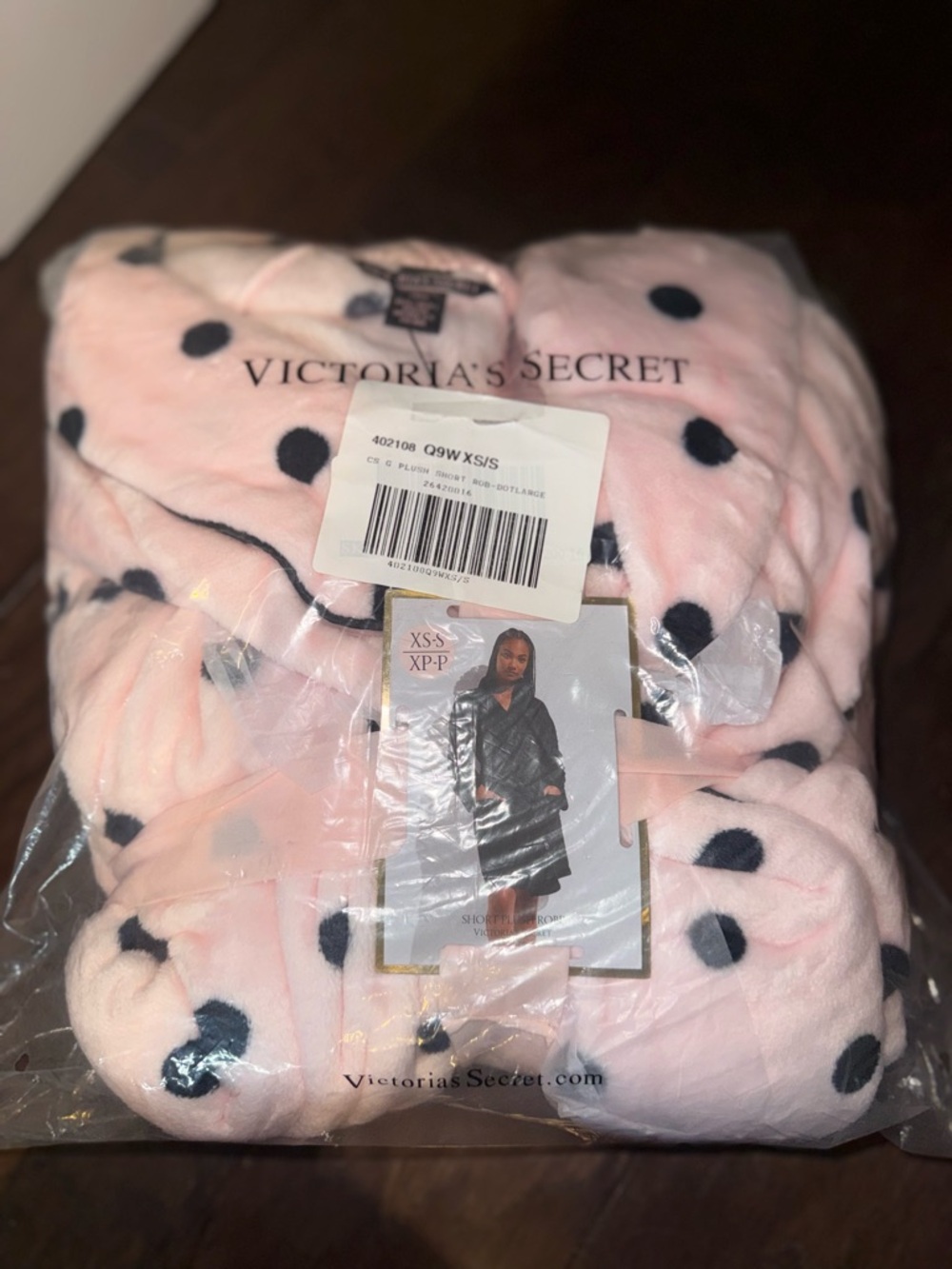 Victoria's Secret Pink Plush Polka Dot Robe